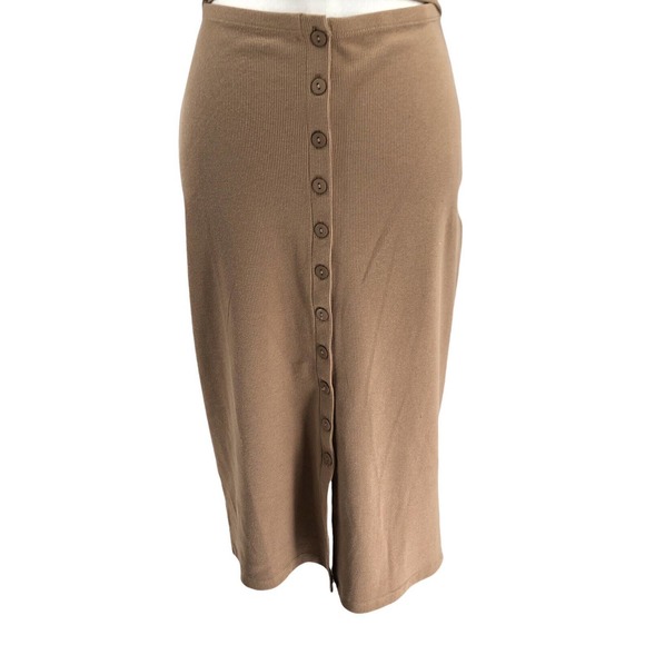 7 For All Mankind NEW Womens Size Large Stretchy Rib-Knit Cut-Out Midi Dress - Picture 4 of 7